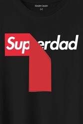 Superdad Etiket Süper Baba Baskılı Tişört Unisex T-Shirt - Thumbnail