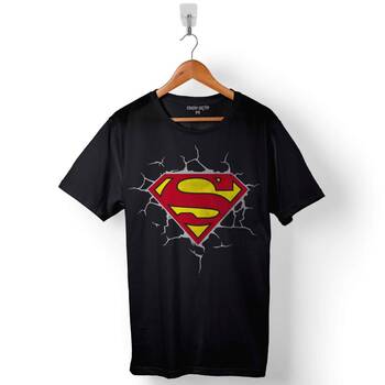 Superman Super Man Logo 3 Boyutlu Baskılı Tişört Unisex T-Shirt