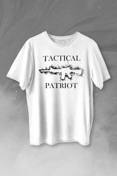 Tactical Patriot Military Tüfek Silüeti Baskılı Tişört Unisex T-shirt