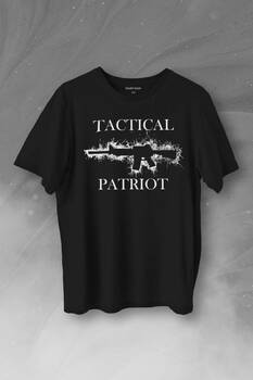 Tactical Patriot Military Tüfek Silüeti Baskılı Tişört Unisex T-Shirt