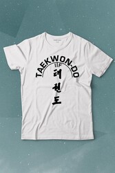 Taekwondo Tekvando Taekwon-Do Dövüşçü Baskılı Tişört Çocuk T-shirt - Thumbnail