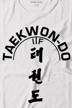 Taekwondo Tekvando Taekwon-Do Dövüşçü Baskılı Tişört Çocuk T-shirt