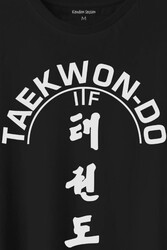 Taekwondo Tekvando Taekwon-Do Dövüşçü Baskılı Tişört Unisex T-Shirt - Thumbnail