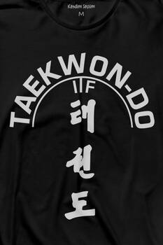 Taekwondo Tekvando Taekwon-Do Dövüşçü Uzun Kollu Tişört Baskılı T-Shirt