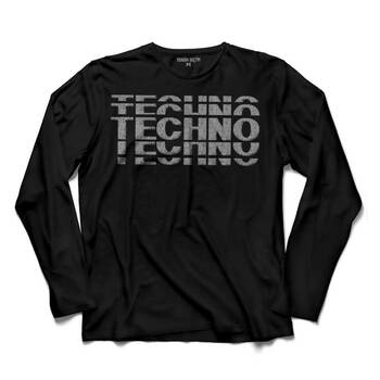 TECHNO TEKNO MUSIC HARD MÜZİK LOGO UZUN KOLLU TİŞÖRT