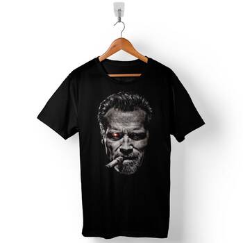 Termınator Arnold Schwarzenegger Portre Baskılı Tişört Unisex T-Shirt