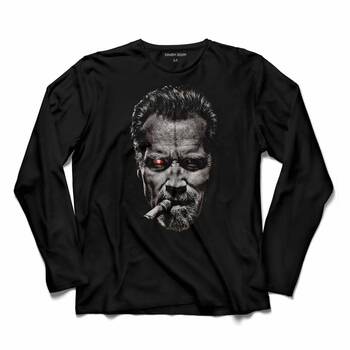 TERMINATOR ARNOLD SCHWARZENEGGER PORTRE UZUN KOLLU TİŞÖRT