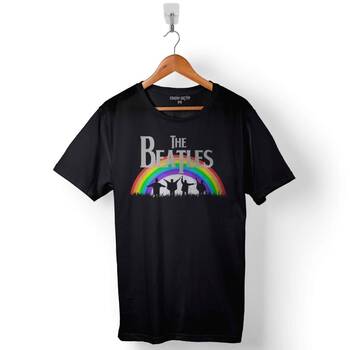 The Beatles Gökkuşağı Logo Abbey Road At Crosley Baskılı Tişört Unisex T-Shirt