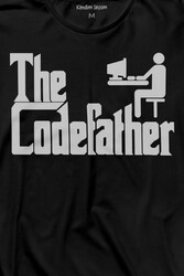 The Codefather Godfather Bilgisayar Code Korsan Hacker Yazılımcı Uzun Kollu Tişört Baskılı T-Shirt - Thumbnail