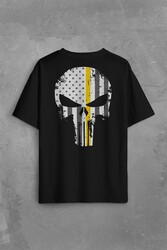 The Crazy Punisher Cezalandırıcı Frank Castle Sırt Ön Baskılı Oversize Tişört Unisex T-Shirt - Thumbnail