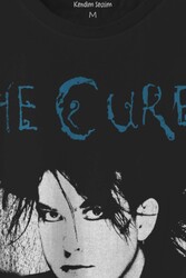 The Cure Robert Smith Vintage Kısa Kollu Baskılı Siyah T-shirt Unisex Tişört - Thumbnail