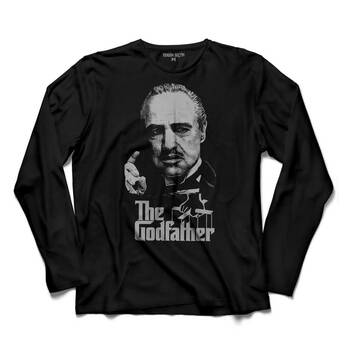 THE GODFATHER BABA MARLON BRANDO LOGO UZUN KOLLU TİŞÖRT