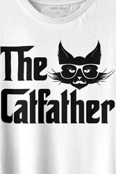 The Godfather Cat Father Catfather Baba Kedi Baskılı Tişört Unisex T-shirt - Thumbnail