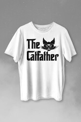 The Godfather Cat Father Catfather Baba Kedi Baskılı Tişört Unisex T-shirt - Thumbnail