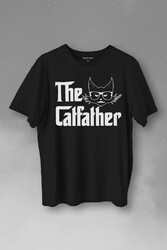 The Godfather Cat Father Catfather Baba Kedi Baskılı Tişört Unisex T-Shirt - Thumbnail