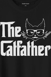 The Godfather Cat Father Catfather Baba Kedi Baskılı Tişört Unisex T-Shirt - Thumbnail