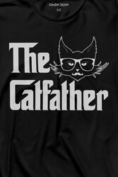 The Godfather Cat Father Catfather Baba Kedi Uzun Kollu Tişört Baskılı T-Shirt - Thumbnail