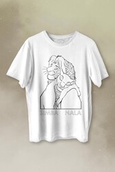 The Lion King Simba And Nala Beyaz Baskılı Tişört Unisex T-shirt - Thumbnail