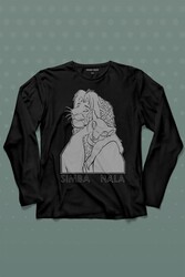 The Lion King Simba And Nala Beyaz Uzun Kollu Tişört Baskılı T-Shirt - Thumbnail