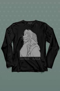 The Lion King Simba And Nala Beyaz Uzun Kollu Tişört Baskılı T-Shirt