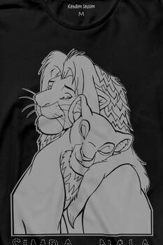 The Lion King Simba And Nala Beyaz Uzun Kollu Tişört Baskılı T-Shirt