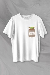 The Mandalorian Bebek Yoda Cep Tasarımı Baskılı Tişört Unisex T-shirt - Thumbnail