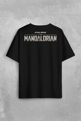 The Mandalorian Bebek Yoda Cep Tasarımı Star Wars Sırt Ön Baskılı Oversize Tişört Unisex T-Shirt - Thumbnail