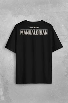 The Mandalorian Bebek Yoda Cep Tasarımı Star Wars Sırt Ön Baskılı Oversize Tişört Unisex T-Shirt