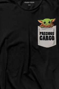 The Mandalorian Bebek Yoda Cep Tasarımı Uzun Kollu Tişört Baskılı T-Shirt