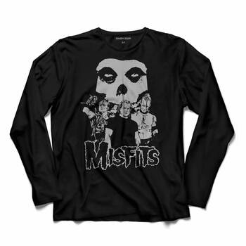 THE MISFITS PUNK ROCK DEATH COMES RIPPING UZUN KOLLU TİŞÖRT