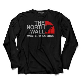 THE NORTH WALL WINTER IS COMING GAME OF THRONES UZUN KOLLU TİŞÖRT