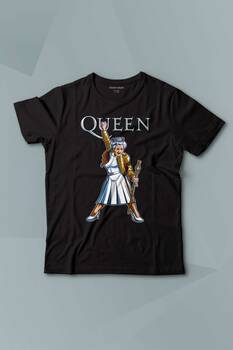 The Queen Kraliçe Elizabeth The Crown Baskılı Siyah T-shirt Çocuk Tişört