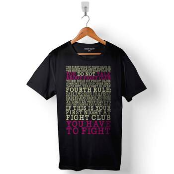 The Rules Of Fight Club Dövüş Kulübü Kuralları Baskılı Tişört Unisex T-Shirt