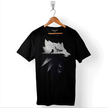 The Witcher Avatar Wild Hunt Online Oyun Wolf Baskılı Tişört Unisex T-Shirt