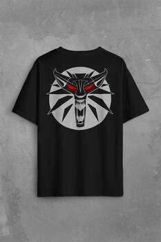 The Witcher Avatar Wild Hunt Online Oyun Wolf Sırt Ön Baskılı Oversize Tişört Unisex T-Shirt