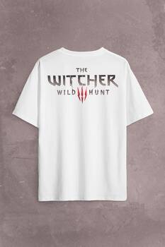 The Witcher Avatar Wild Hunt Online Oyun Wolf Sırt Ön Baskılı Oversize Tişört Unisex T-Shirt