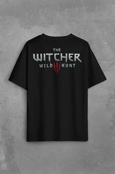 The Witcher Avatar Wild Hunt Online Oyun Wolf Sırt Ön Baskılı Oversize Tişört Unisex T-Shirt