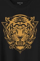 Tiger Kaplan Minimal Urban Street Wear Baskılı Tişört Unisex T-Shirt - Thumbnail