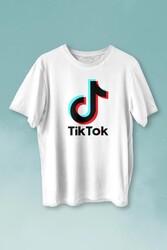 Tik Tok Logo Tiktok Music Video Baskılı Tişört Unisex T-shirt - Thumbnail