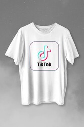 Tik Tok Logo Tiktok Music Video Baskılı Tişört Unisex T-shirt - Thumbnail