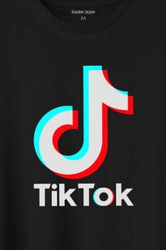 Tik Tok Logo Tiktok Music Video Baskılı Tişört Unisex T-Shirt