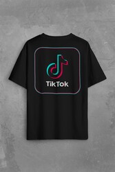 Tik Tok Logo Tiktok Music Video Sırt Ön Baskılı Oversize Tişört Unisex T-Shirt - Thumbnail