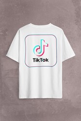 Tik Tok Logo Tiktok Music Video Sırt Ön Baskılı Oversize Tişört Unisex T-Shirt - Thumbnail