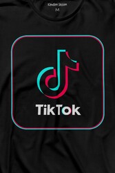 Tik Tok Logo Tiktok MusicVideo Uzun Kollu Tişört Baskılı T-Shirt - Thumbnail