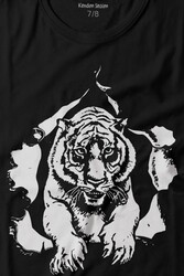 Tişörtün İçinden Çıkan Kaplan Tiger Baskılı Tişört Çocuk T-shirt - Thumbnail