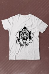 Tişörtün İçinden Çıkan Kaplan Tiger Baskılı Tişört Çocuk T-shirt - Thumbnail