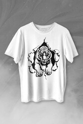 Tişörtün İçinden Çıkan Kaplan Tiger Baskılı Tişört Unisex T-shirt - Thumbnail