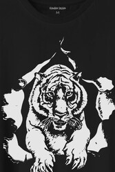 Tişörtün İçinden Çıkan Kaplan Tiger Baskılı Tişört Unisex T-Shirt - Thumbnail