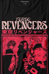 Tokyo Revengers Japan Anime Dizi Japonca Baskılı Tişört Çocuk T-shirt - Thumbnail