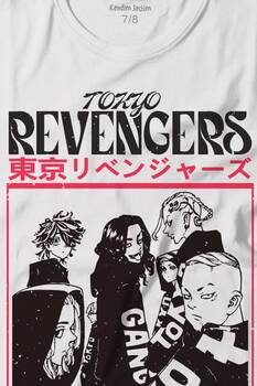 Tokyo Revengers Japan Anime Dizi Japonca Baskılı Tişört Çocuk T-shirt